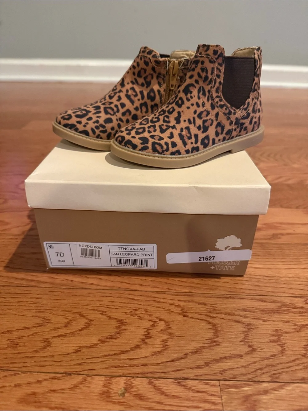 Tucker + Tate Tan Leopard Print Chelsea Boots for Kids